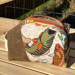 Colorful Fish Print Small Dopp Kit